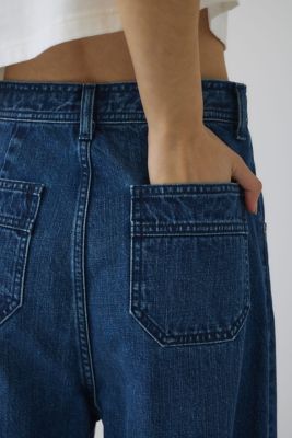 Middle straight blue denim