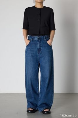 Middle straight blue denim