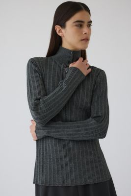 Ｏｐｅｎ　ｃｏｌｌａｒ　ｒｉｂ　ｋｎｉｔ　ｔｏｐｓ（４６０ＩＳＬ７０－０２６１）
