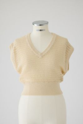 ＜RIM.ARK (Women)＞Ｓｕｍｍｅｒ　ｋｎｉｔ　ｖ　ｎｅｃｋ　ｔｏｐｓ（４６０ＩＳＬ７０－０９２１）