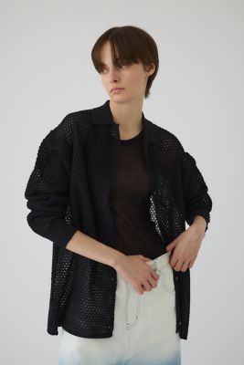 RIM.ARK◆Lace knit SH/25SS/38/ポリエステル/BLK/460ISS70-1301 RIM.ARK | Lace knit SH (KNITWEAR ) |RIM.ARK ONLINE STORE