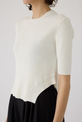 ＜RIM.ARK (Women)＞Ｒｏｕｎｄ　ｈｅｍ　ｋｎｉｔ　ｔｏｐｓ（４６０ＩＳＳ７０－１３４１）