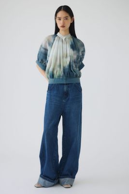 Middle straight blue denim