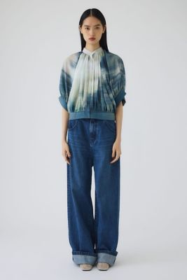 Middle straight blue denim