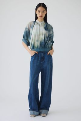Middle straight blue denim