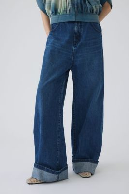 Middle straight blue denim