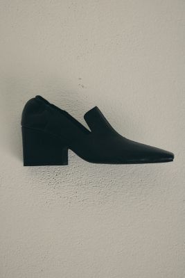 Leather square toe heel（460JSL50