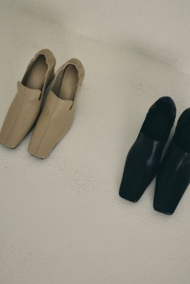 Leather square toe heel（460JSL50