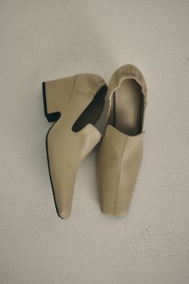 Leather square toe heel（460JSL50