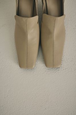 Leather square toe heel（460JSL50