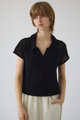 Linen mix open collar tops（460JSL70