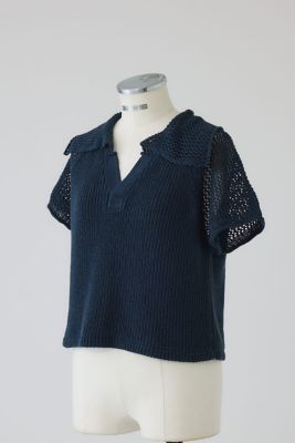 RIM.ARK リムアーク リネンタイトップス 大人気即完売商品★ Linen mix open collar tops（460JSL70
