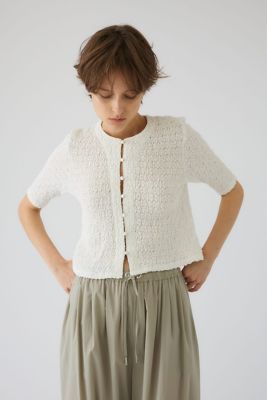 Shirring lace compact tops 