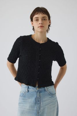 Shirring lace compact tops
