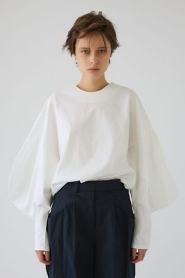 ＜RIM.ARK (Women)＞Ｃｕｒｖｅｄ　ｌｉｎｅ　ｃｏｔｔｏｎ　ｔｏｐｓ（４６０ＪＳＬ８０－２０５１）