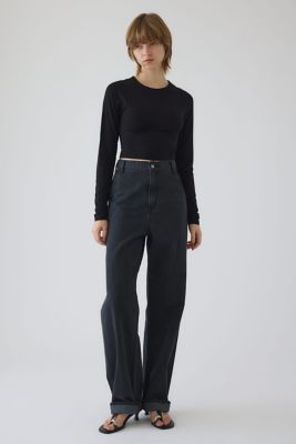 最終値下げ‼️アシンメトリック ブラック トップス Cropped tight tops（460JSN80－0101