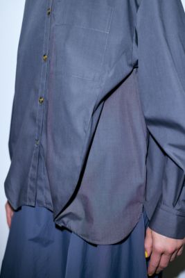nagonstans ナゴンスタンス egg drape shirt dress 38 ネイビー