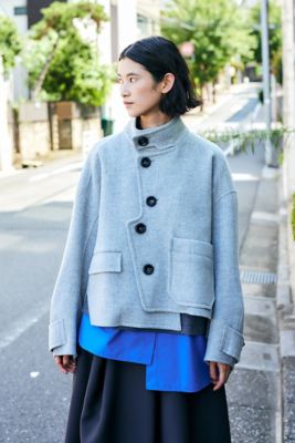 ＜nagonstans (Women)＞ａｓｙｍｍｅｔｒｙ　ｓｈｏｒｔ　ｃｏａｔ（４７０ＧＡ８３０－１４８０）