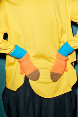 ＜三越伊勢丹/公式＞ nagonstans (Women)/ナゴンスタンス bi-color mittens オレンジ130 手袋・グローブ【三越伊勢丹/公式】