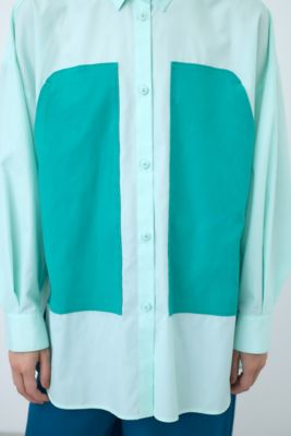 bi－color pocket shirt | nagonstans (Women