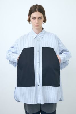 ＜nagonstans (Women)＞ｂｉ－ｃｏｌｏｒ　ｐｏｃｋｅｔ　ｓｈｉｒｔ