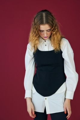 ｃｏｔｔｏｎ－ｋｎｉｔ　ｒｏｕｎｄ　ｈｅｍ　ｔａｎｋ　ｔｏｐ（４７０ＨＡ１７０－０４３０）
