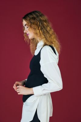 ｃｏｔｔｏｎ－ｋｎｉｔ　ｒｏｕｎｄ　ｈｅｍ　ｔａｎｋ　ｔｏｐ（４７０ＨＡ１７０－０４３０）