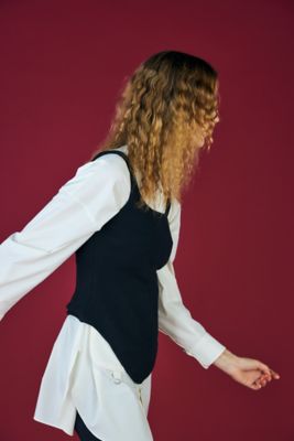 ｃｏｔｔｏｎ－ｋｎｉｔ　ｒｏｕｎｄ　ｈｅｍ　ｔａｎｋ　ｔｏｐ（４７０ＨＡ１７０－０４３０）