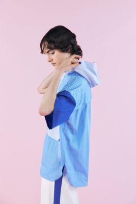 ｓｔｒｉｐｅ　ｍｉｘ　ｈｏｏｄｉｅ　ｓｈｉｒｔ（４７０ＨＡ４３０－０３３０）