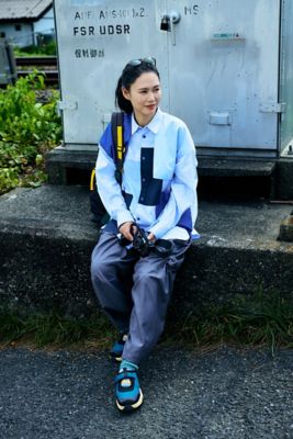 nagonstans◆半袖シャツ/M/ポリエステル/GRY/無地/470HA430-0320/hoodie shirt hoodie shirt（470HA430－0320