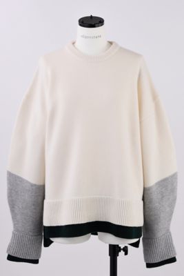 ＜nagonstans (Women)＞ｃｕｆｆｓ　ｌａｙｅｒｅｄ　ｋｎｉｔ　ｐｕｌｌｏｖｅｒ（４７０ＨＡ８７０－００４１）