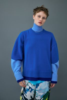 cuffs layered knit pullover