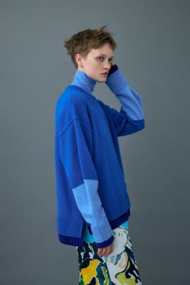 cuffs layered knit pullover