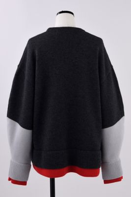 cuffs layered knit pullover