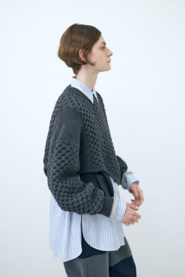 cropped cable pullover（470HA870