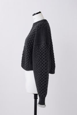 cropped cable pullover（470HA870