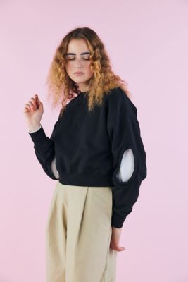 nagonstans / ナゴンスタンス/470HA880-0640/スウェット/M/コットン/グリーン/無地 hole sweat pullover（470HA880－0640