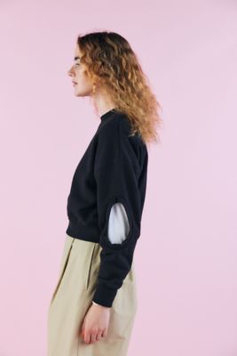 ナゴンスタンス Sweat アシンメホール プルオーバー 変形 スウェット 黒 Nanmo. トレーナー スウェット OVER SIZE SWEAT PULLOVER/オーバー