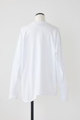 nagonstans◆長袖Tシャツ/M/コットン/WHT/470HS880-0420 shape loose t－shirt（470HS880