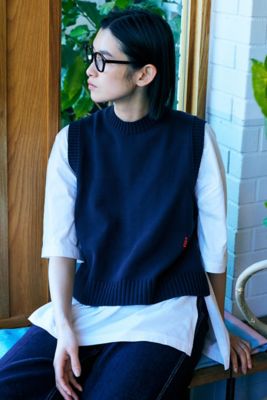 spring cotton－knit college vest