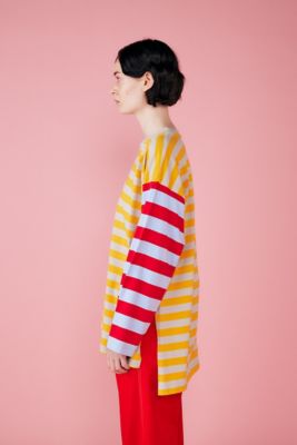 nagonstans◆wave slit long-sleeves/M/コットン/YLW/470HS480-0470 wave slit long－sleeves（470HS480