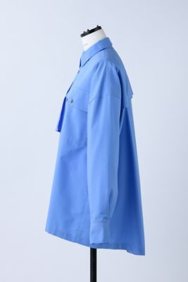 water-repellent round flare shirt｜M｜WHT｜shirts and
