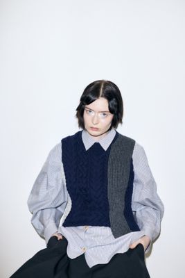 cable knit vest（470HS470－0350 