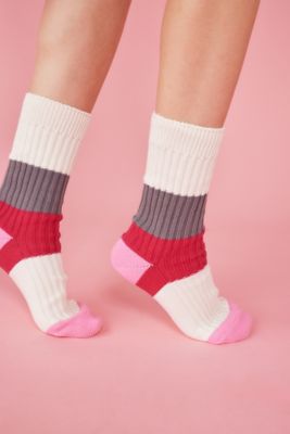 ＜nagonstans (Women)＞ｂｉ－ｃｏｌｏｒ　ｓｏｃｋｓ（４７０ＨＳ８５６－０６１０）