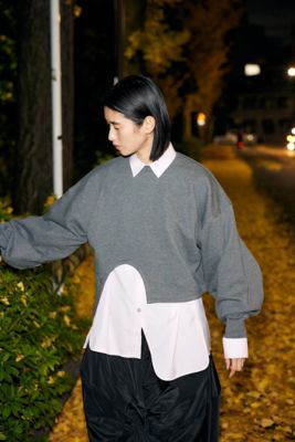 即日発送可能asymmetry hole pullover