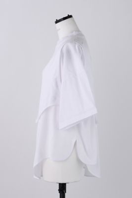 【新品タグ付き】någonstans curve-hem t-shirt curve hem layered t－shirt（470HS880