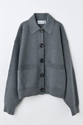 soutien－collar knit cardigan