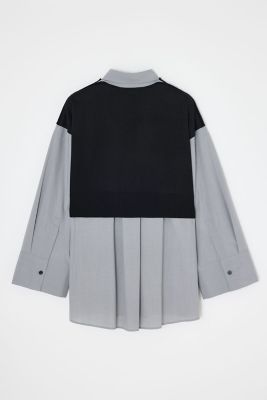 未使用【nagonstans】knit combination shirt M knit combination shirt（470IA430