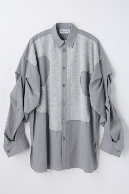 ナゴンスタンス　シャツ knit patch shirt（470JA830－0931