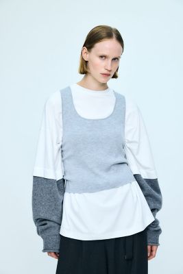 layered knit pullover（470JA880